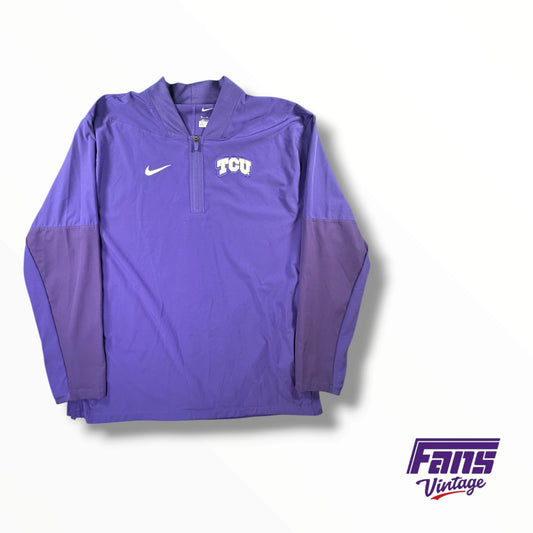 TCU Team Issue Nike Quarter Zip Premium Matte Sideline Windbreaker Pullover