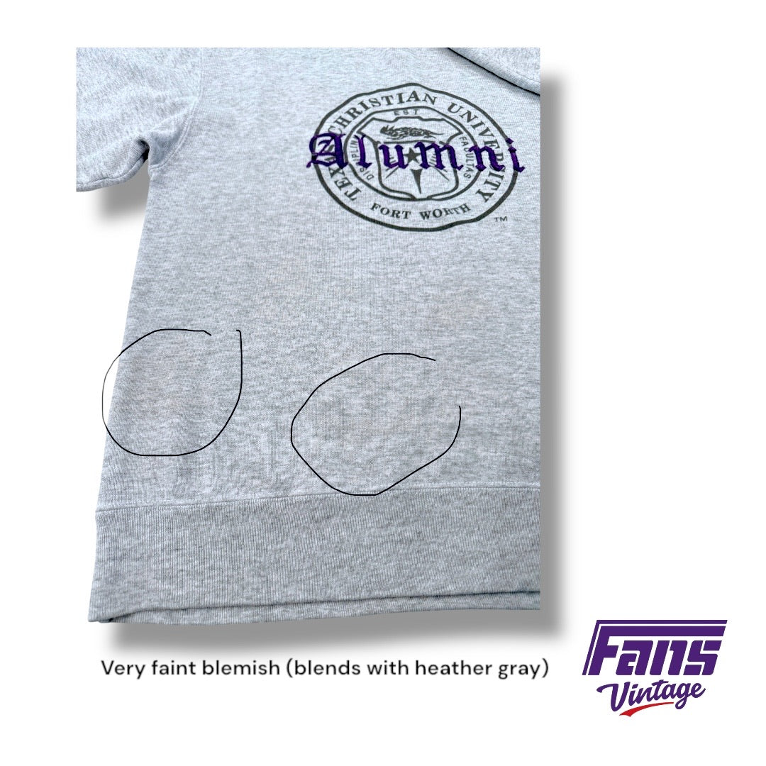 TCU 90s Vintage Alumni Crewneck Sweatshirt- RARE School Seal Logo