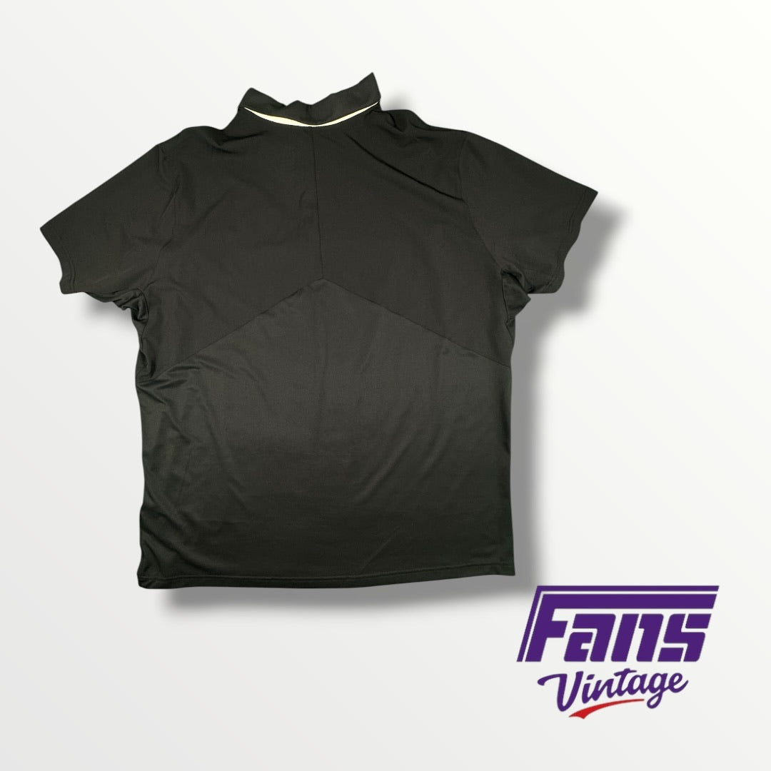 TCU Football Collared Dri-Fit Nike Shirt with Stripe Detail