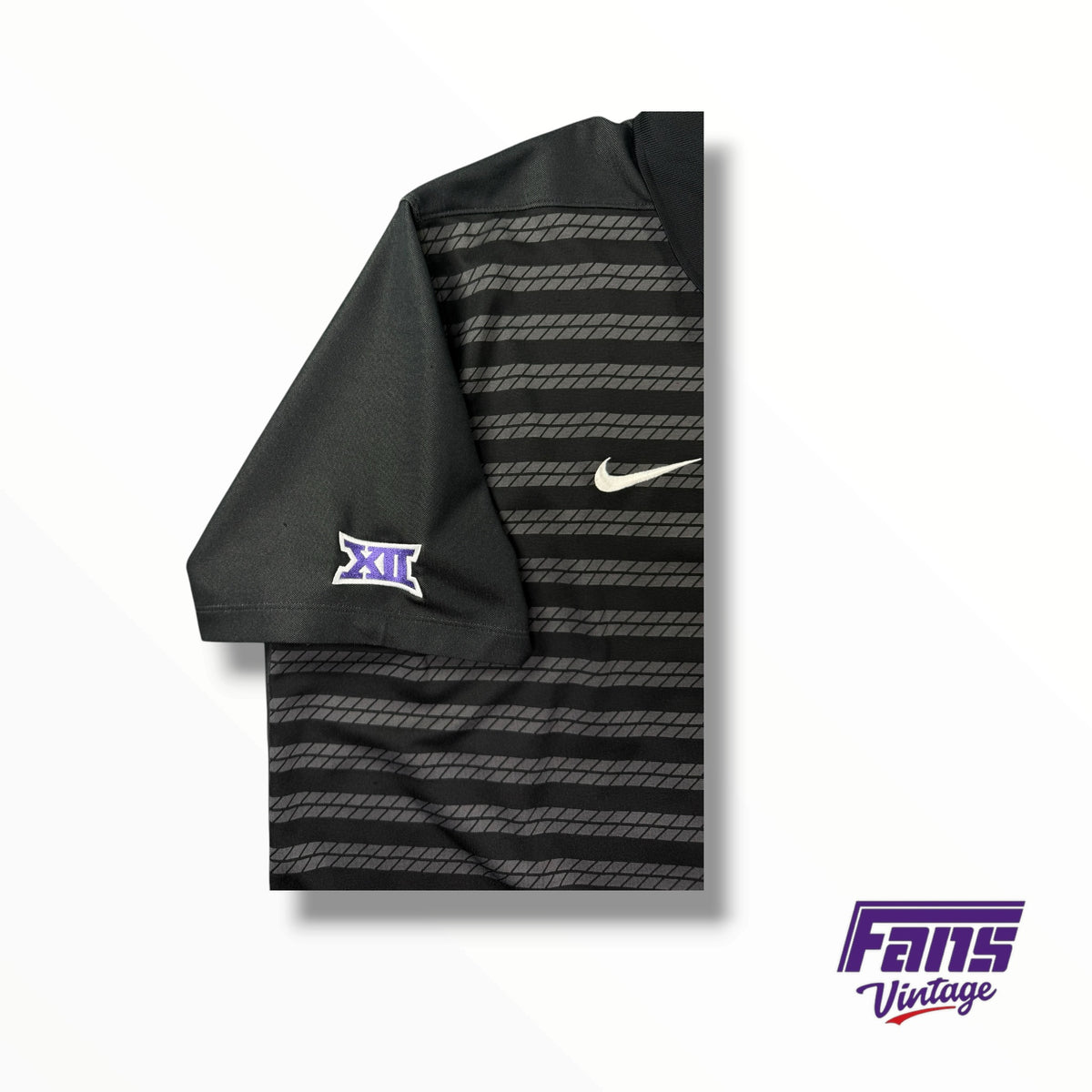 TCU Baseball Block Letter ‘Frogs’ Team Issued Black and Charcoal Polo