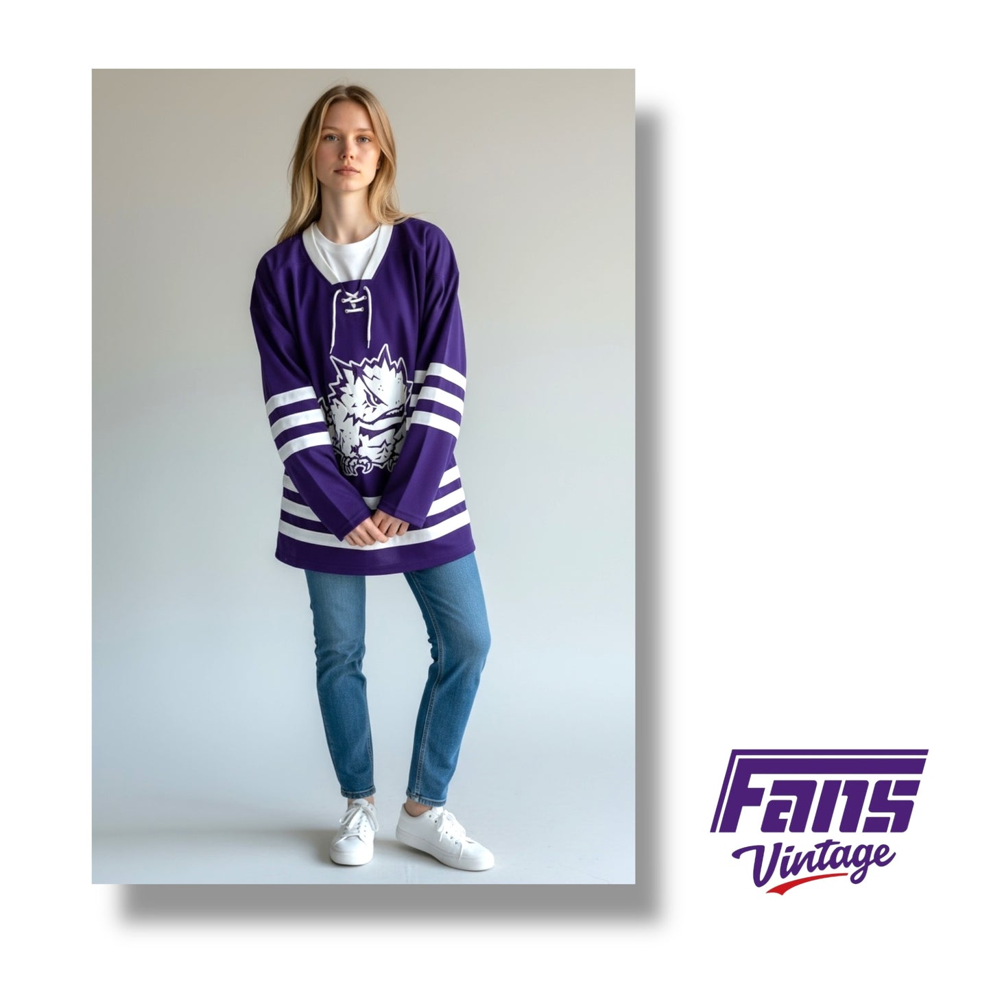 Fans Vintage TCU Hockey Sweater - Officially Licensed 2014 Replica Jersey
