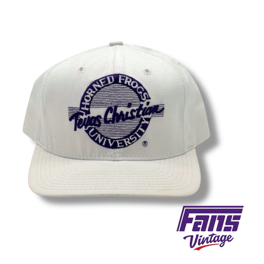 RARE! Vintage 90’s TCU The Game Circle Logo Whiteout SnapBack hat