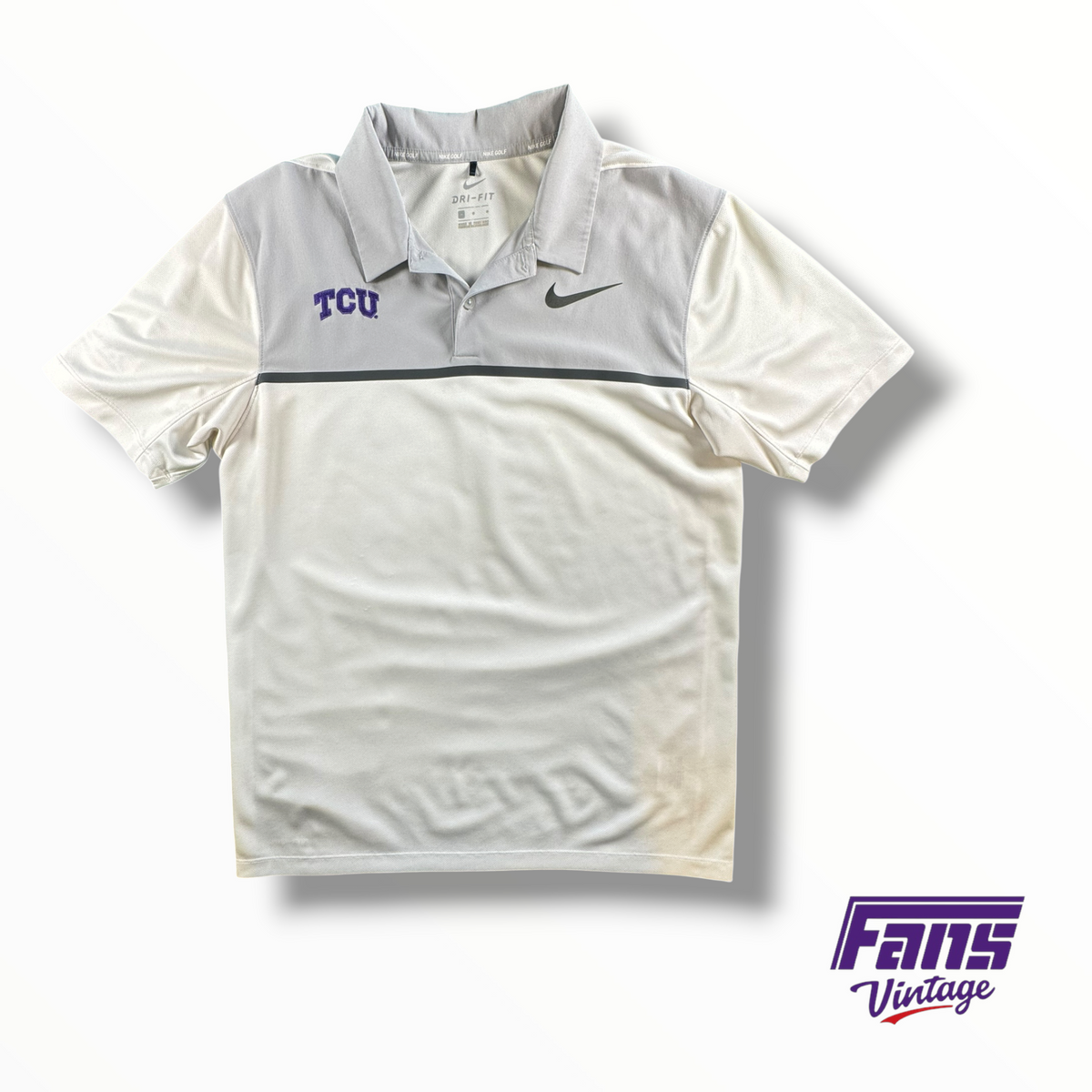 TCU Team Issued Nike White Polo