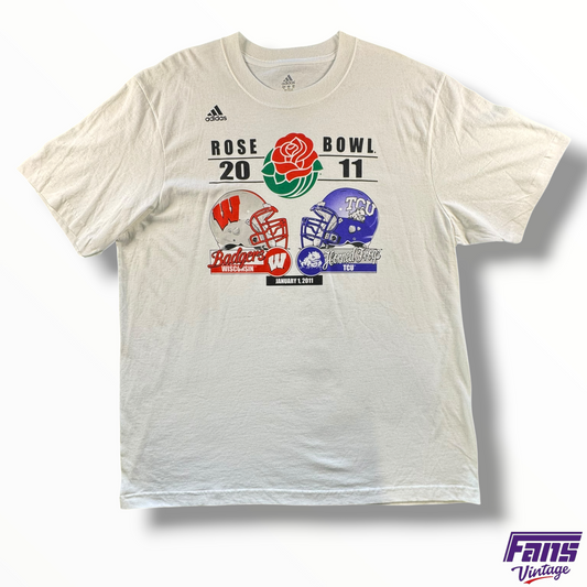 Vintage TCU Rose Bowl Helmet Graphic Adidas Tee