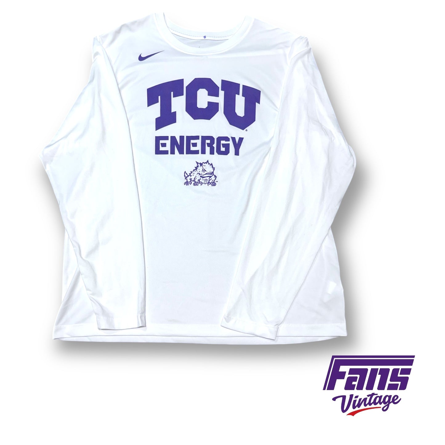 TCU Basketball 2024 Post Season March Madness Nike Long Sleeve "TCU Energy" Warmup Shirt