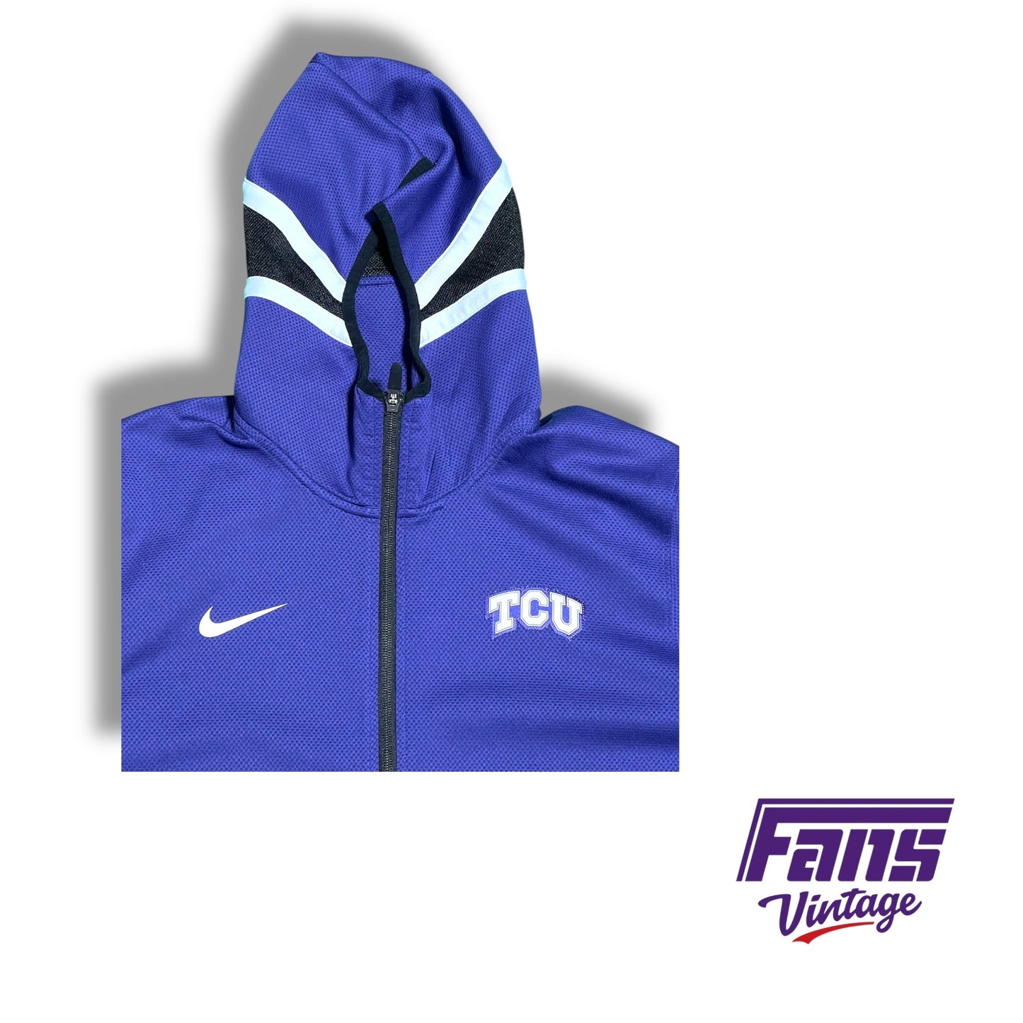 Nike TCU men’s basketball team issued full zip player sideline jacket with sick details!