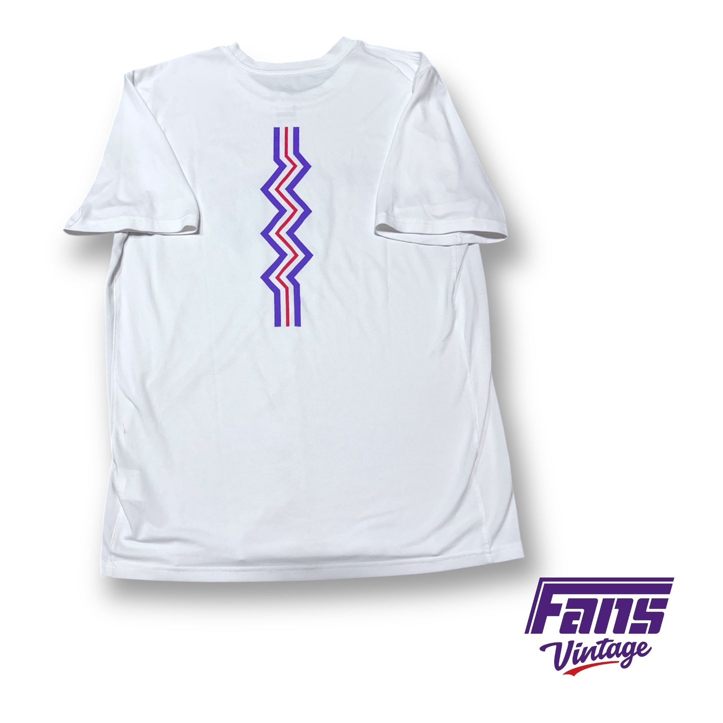 TCU Basketball Player Issue Pre-Game Warmup Shirt - “Spit Blood” / Raptors Zig Zag Logo on Back!