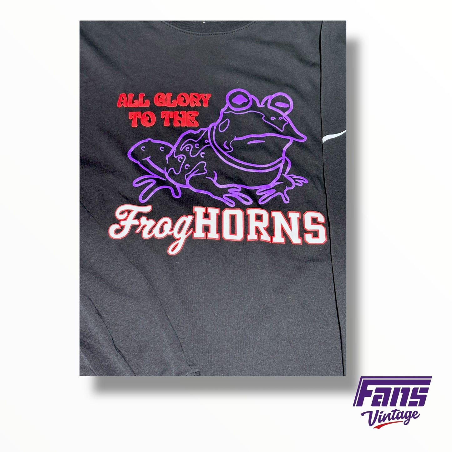 Rare! TCU Basketball Nike Team Issued "All Glory To The Frog Horns" Long Sleeve Shirt
