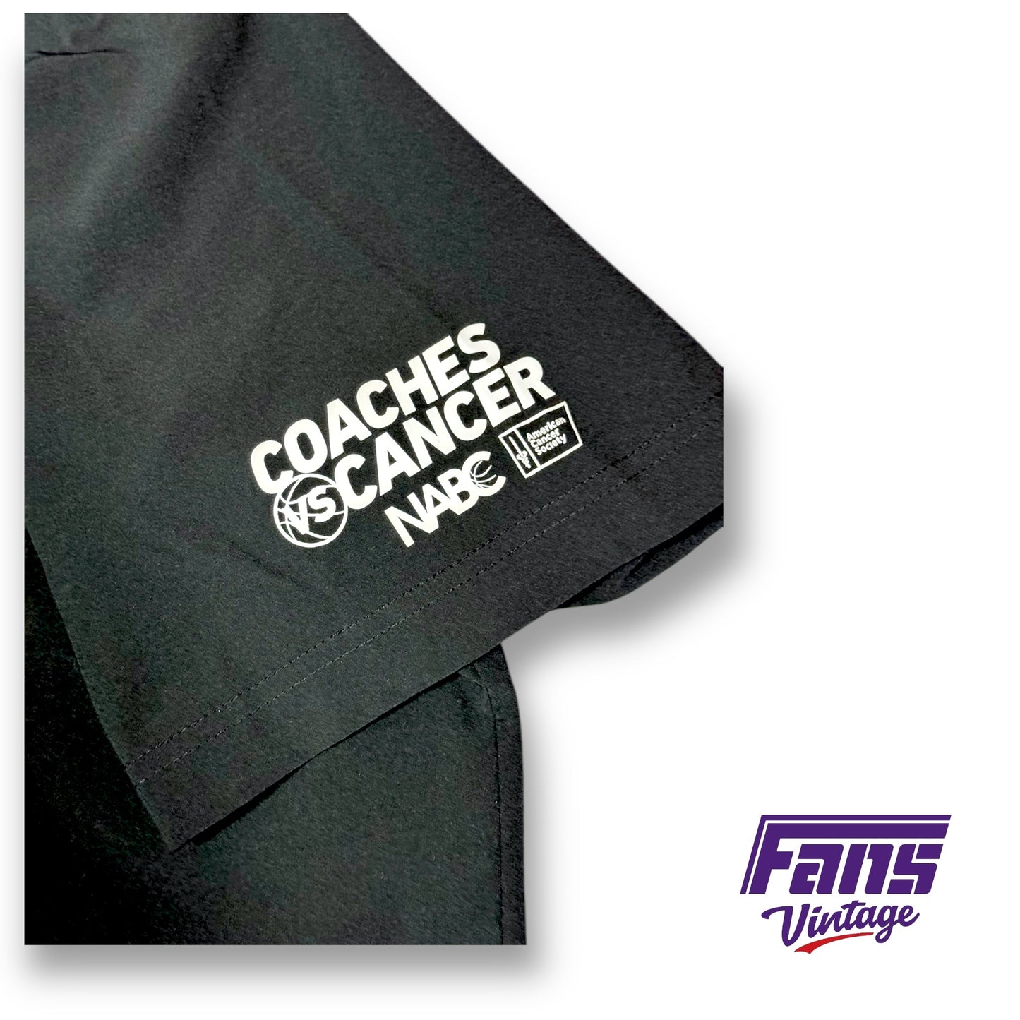 TCU Basketball Coach Issue "Coaches vs. Cancer" Nike Blackout Matte Feel Polo