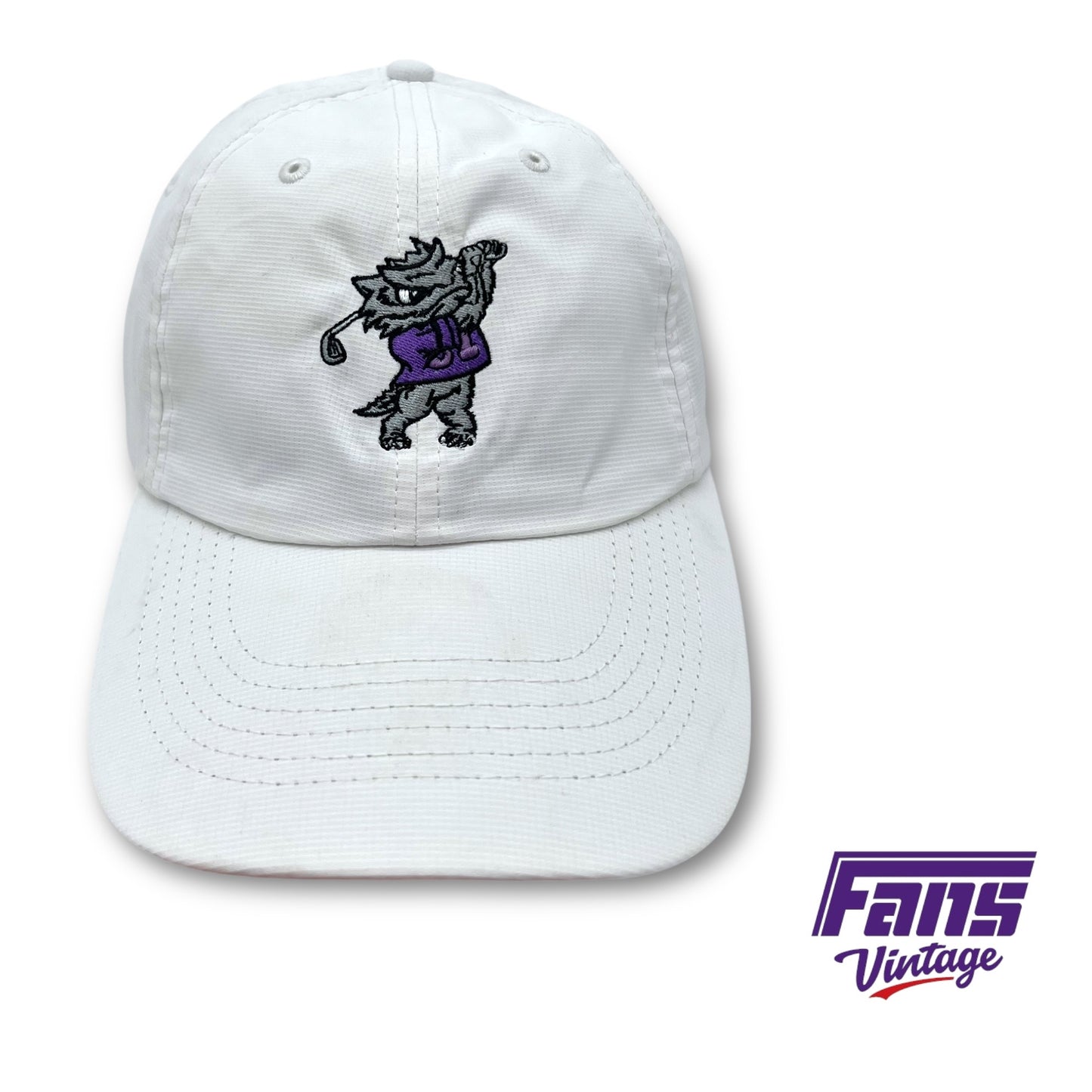 TCU Golf Custom Imperial Nike Dad Hat - Golfing Horned Frog Logo