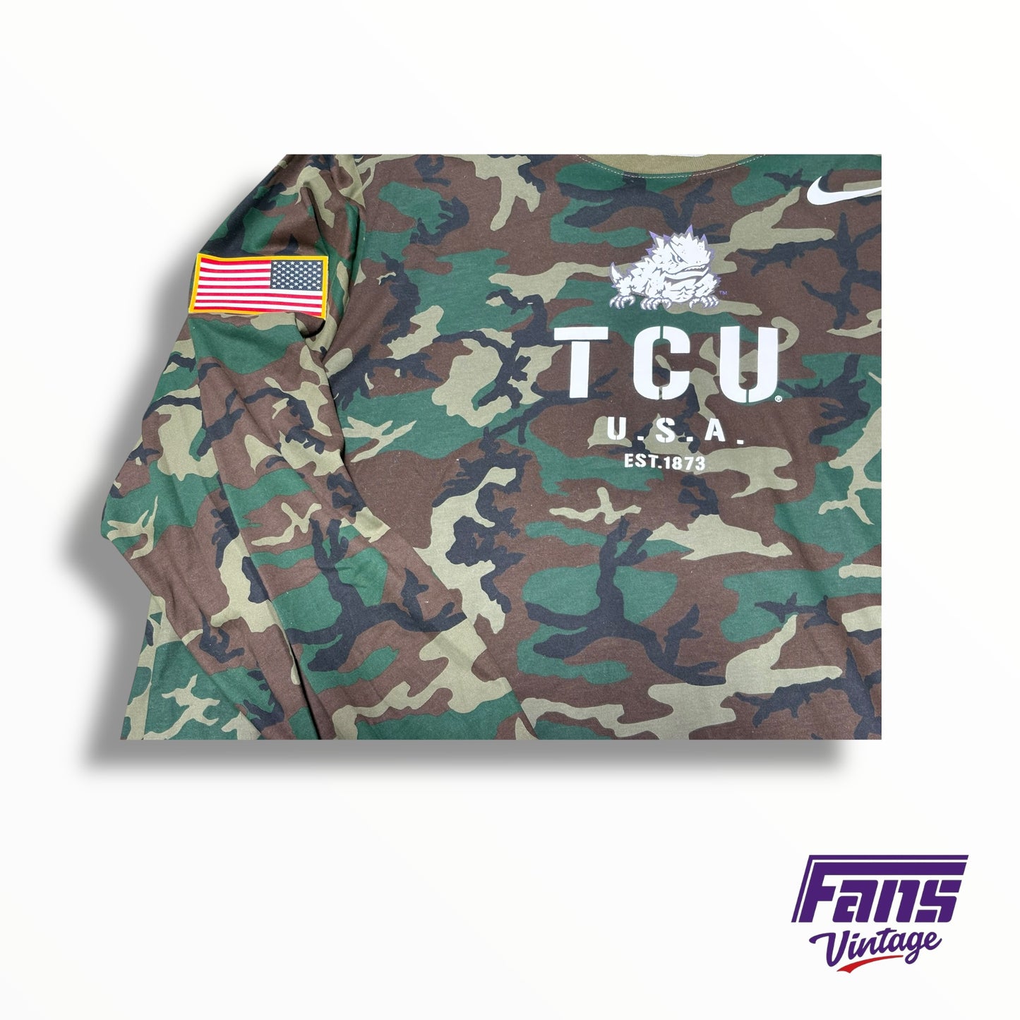 TCU Nike Team Issued Football Veterans Salute to Service Long Sleeve Shirt