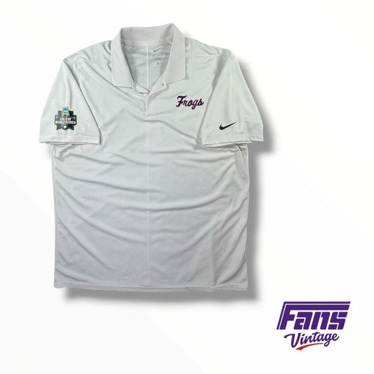 TCU Baseball College World Series Team Issued Spitblood Frogs Polo