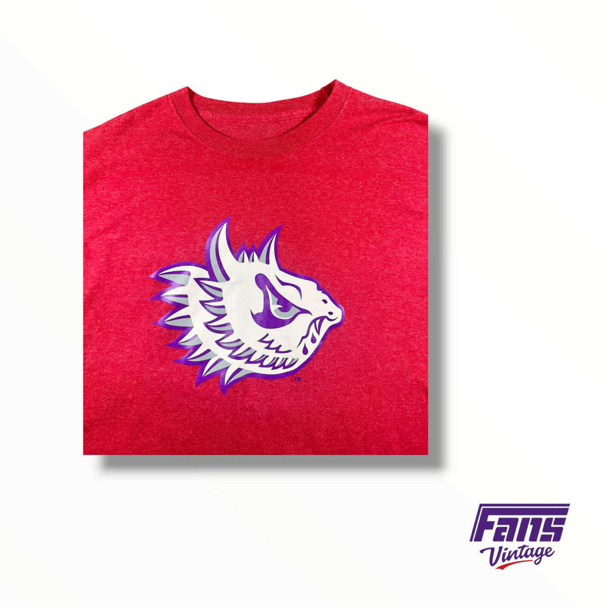 TCU Player Issue Unique Custom Throwback Frog Logo Spit Blood Red Tee
