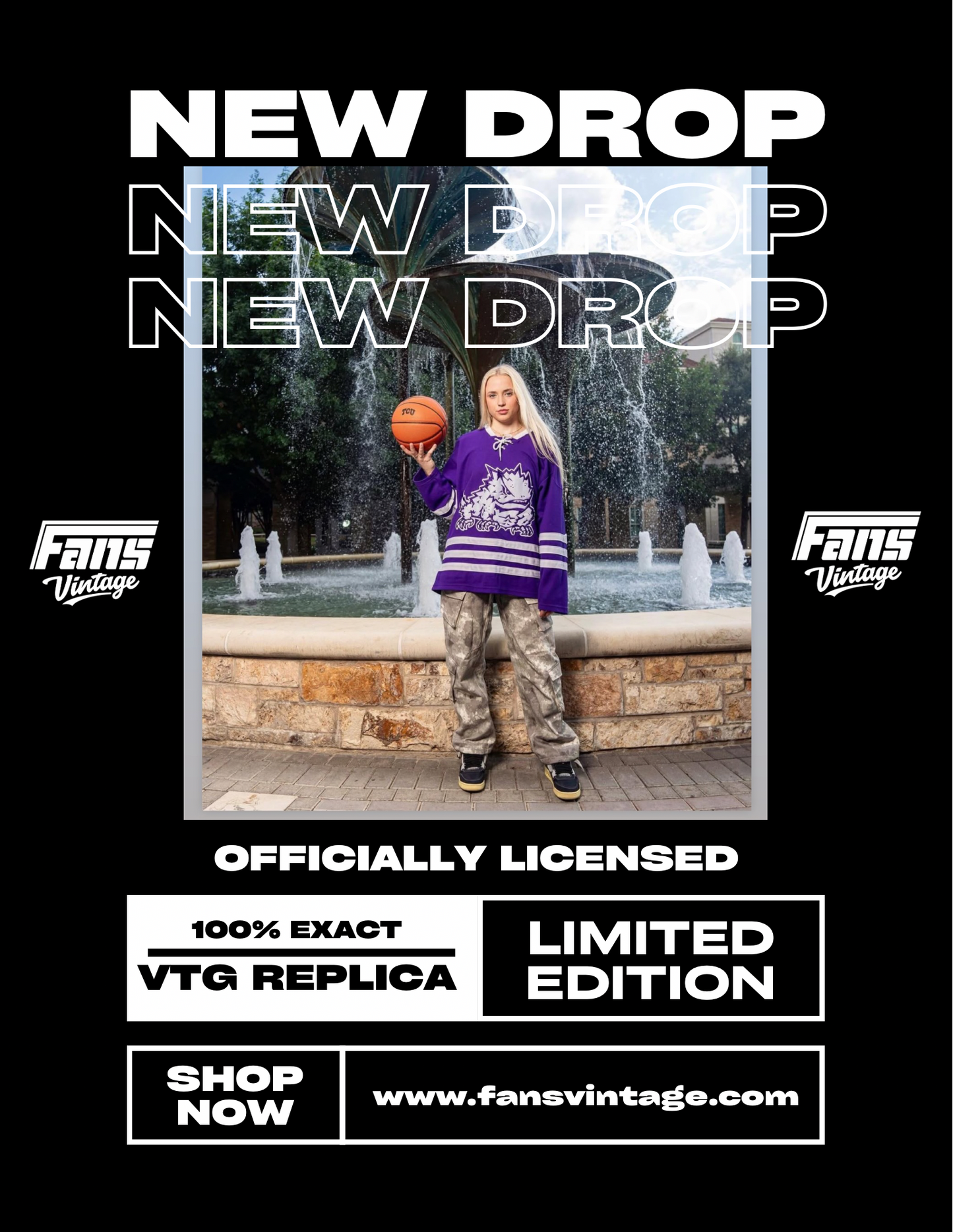 Fans Vintage TCU Hockey Sweater - Officially Licensed 2014 Replica Jersey