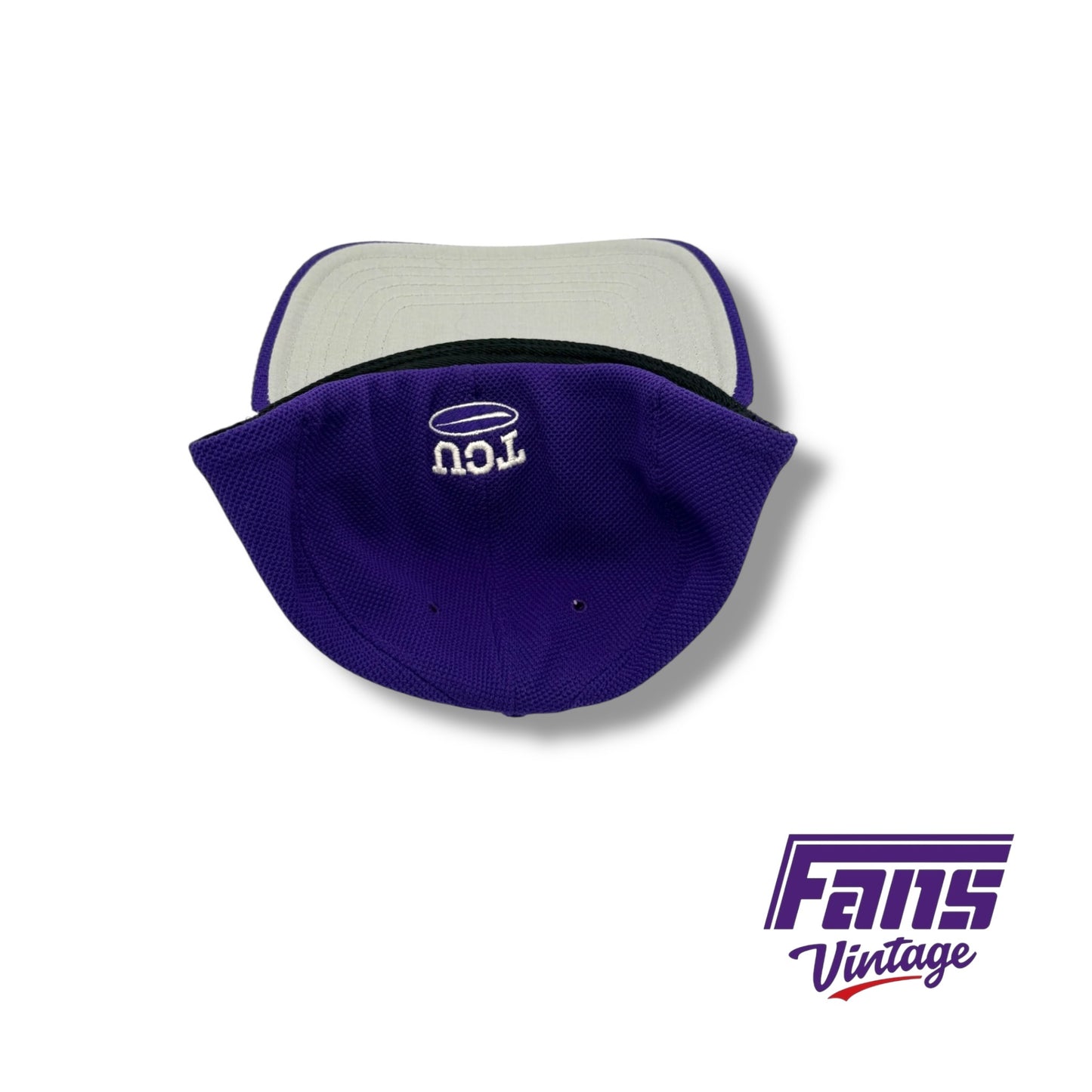 Vintage TCU Baseball Team Issued Fitted Hat with throwback logo