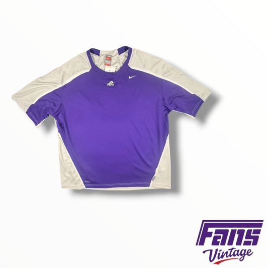 Vintage Y2K TCU Football Nike Tee with Embroidered Logos