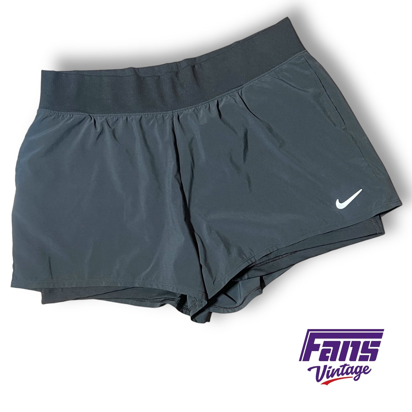 TCU Team Issue Premium Nike Training Shorts with built in compression shorts - Anthracite & black