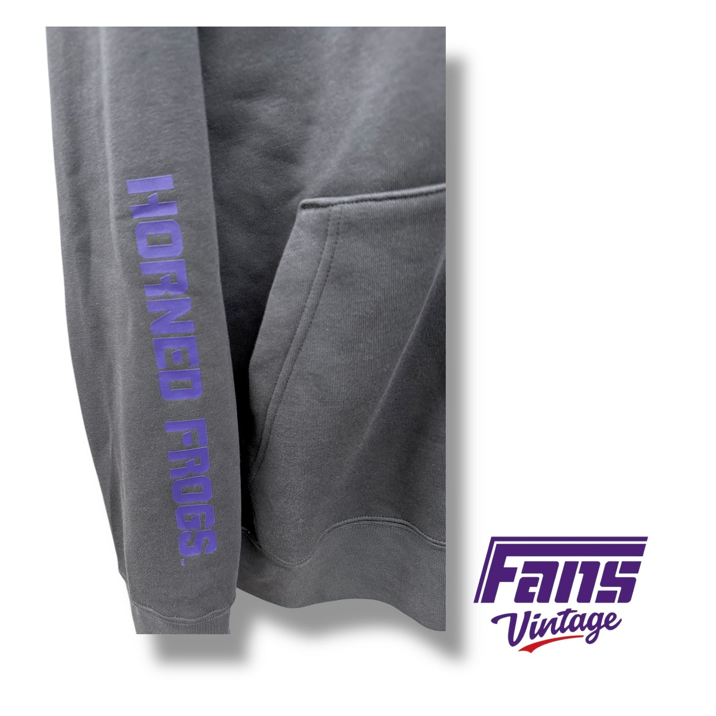 TCU Football Nike Team Issued Full Zip Hoodie in anthracite gray - sick details & super cozy!