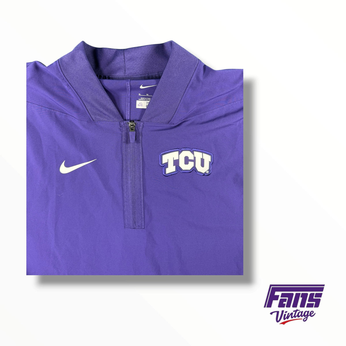 TCU Team Issue Nike Quarter Zip Premium Matte Sideline Windbreaker Pullover