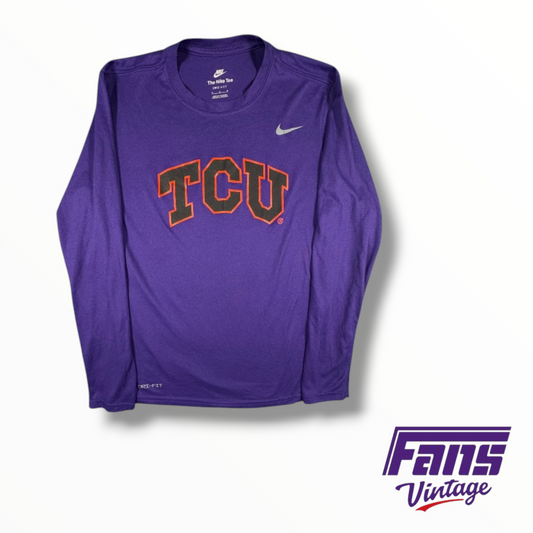 TCU Nike Team Issued Purple Long Sleeve ‘Spit Blood’ Colorway