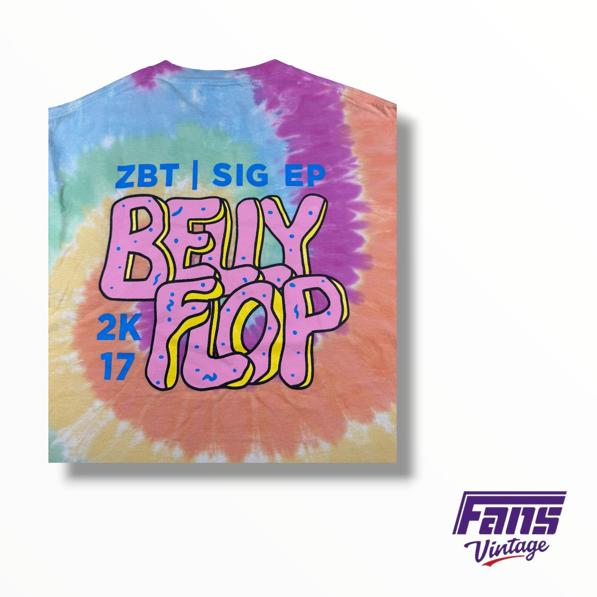 Vintage Double Sided Fraternity Tye-Dye Sig Epsilon “Belly Flop” Tee