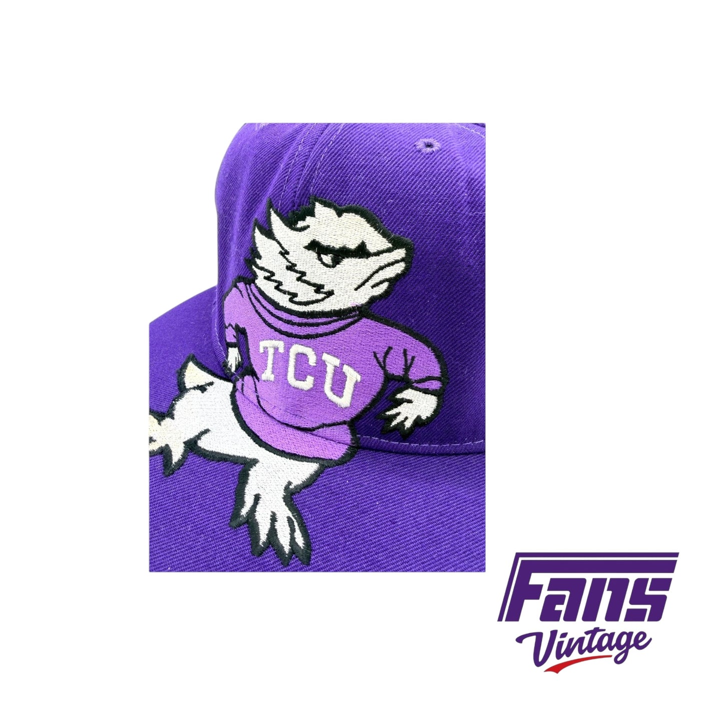 RARE! Vintage TCU Big Logo Throwback Horned Frog snapback hat