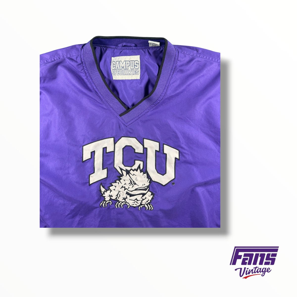 Vintage TCU V-Neck Windbreaker Pullover