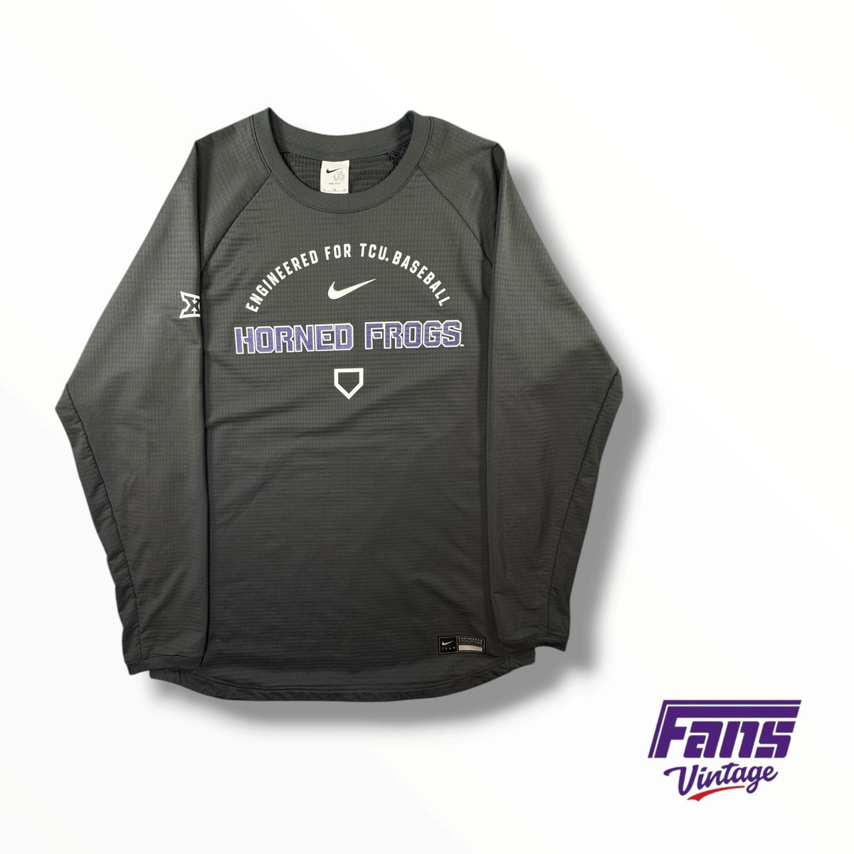 TCU Baseball Team Issued Nike Blackout Long Sleeve Warm-up Shirt