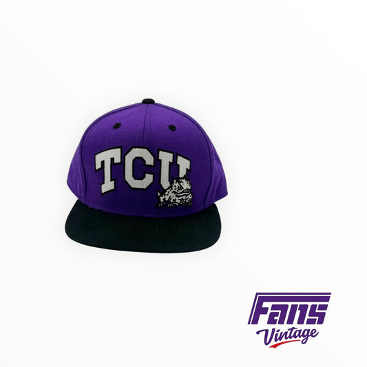 Vintage TCU Adidas Embroidered Big Logo SnapBack flat brim hat