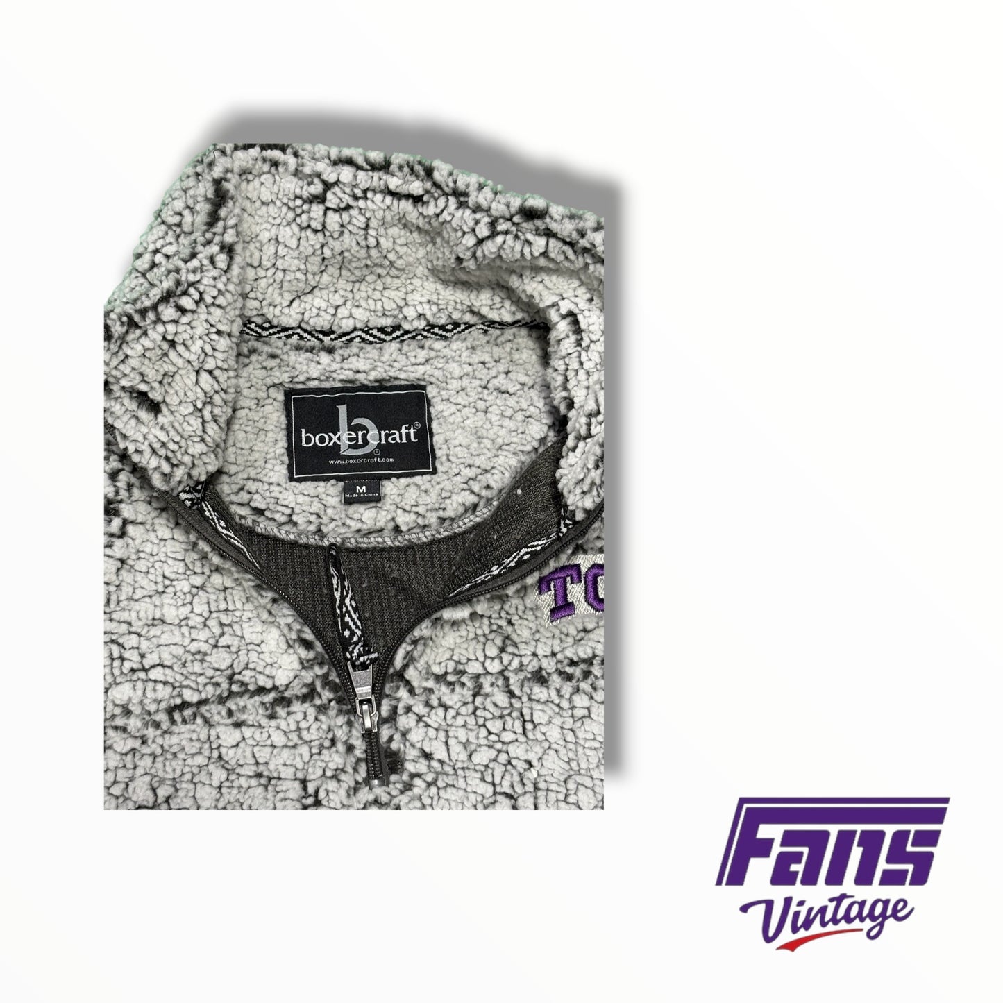 TCU Fuzzy Sherpa Style Pullover Sweater