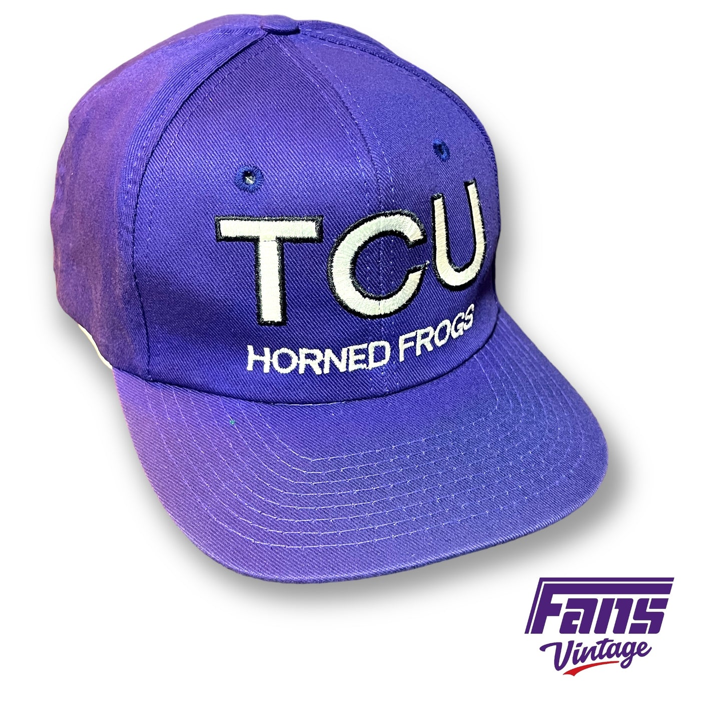 Vintage 90s TCU Horned Frogs Rare Embroidered Snap Back Hat