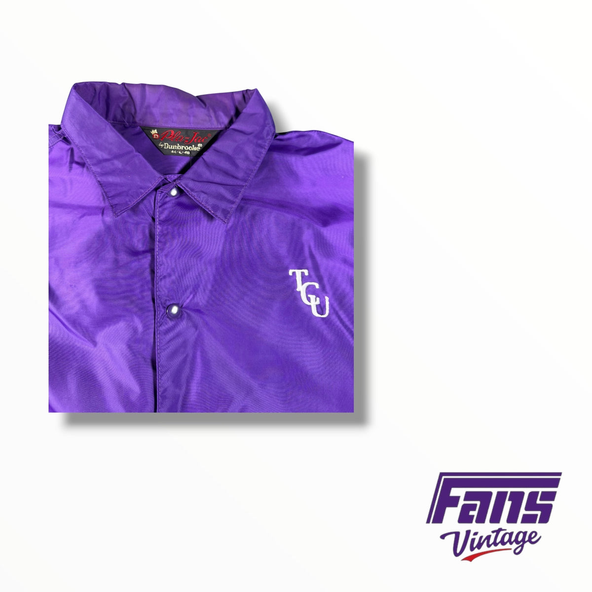 Vintage TCU 1970s Windbreaker Style Button Up Coach’s Sideline Jacket