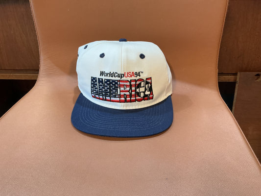 Vintage World Cup Hat - “America” Embroidered Flag SnapBack with awesome details!