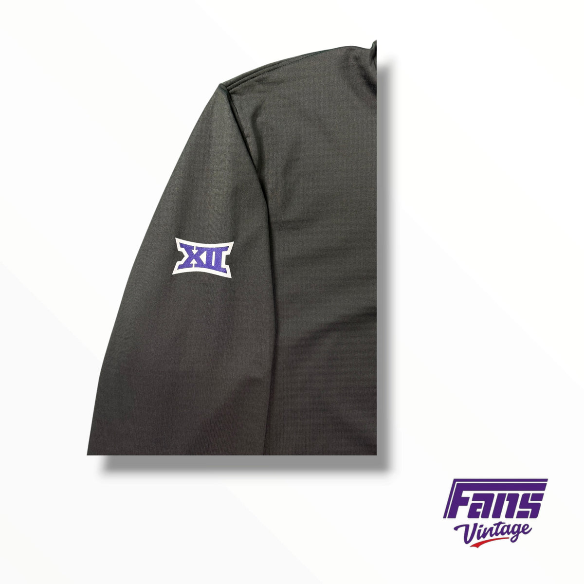 TCU Baseball Team Issued Premium Blackout QuarterZip Pullover With Superfrog Logo