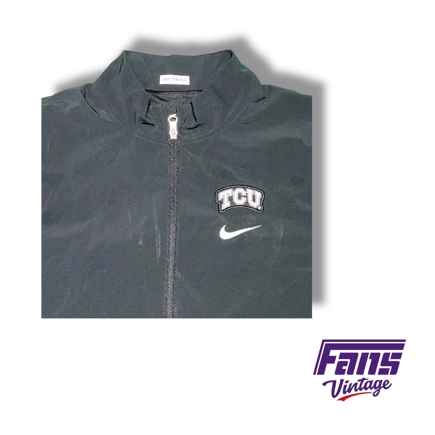 TCU Nike Team‑Issued Matte Black Full Zip Jacket