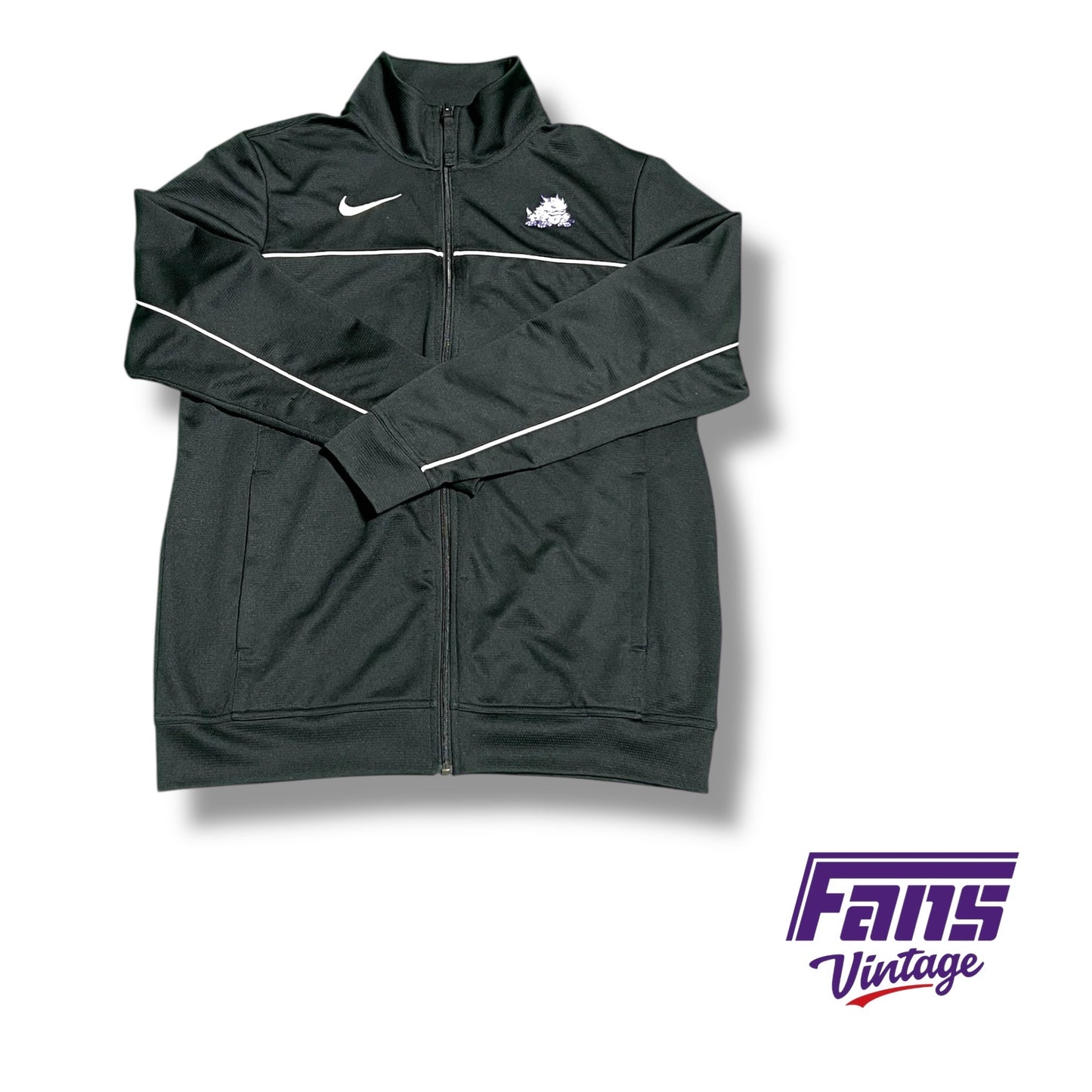 TCU Nike Team Issued woven black full zip jacket
