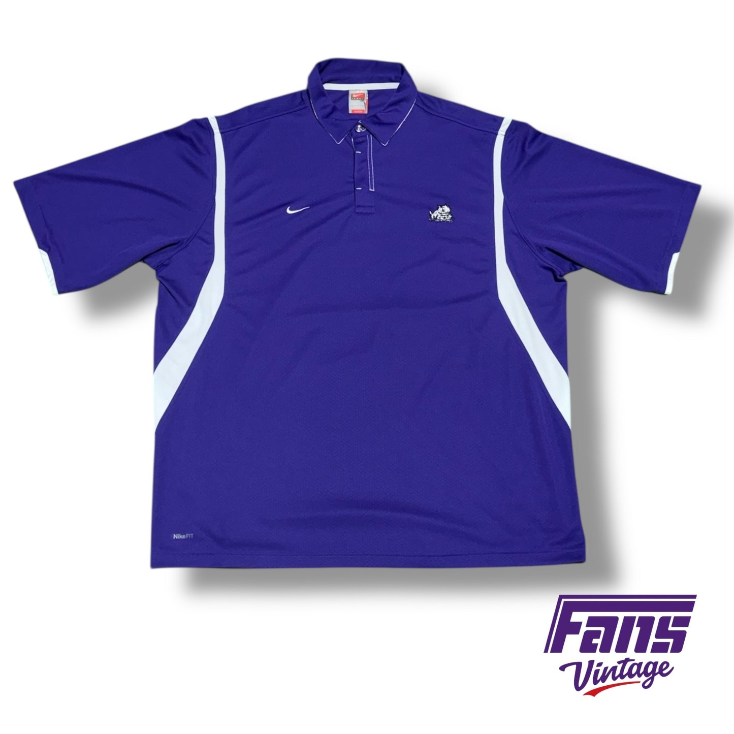 Vintage TCU Y2K Era Nike Dri-Fit Team Issued Coach’s Sideline Polo
