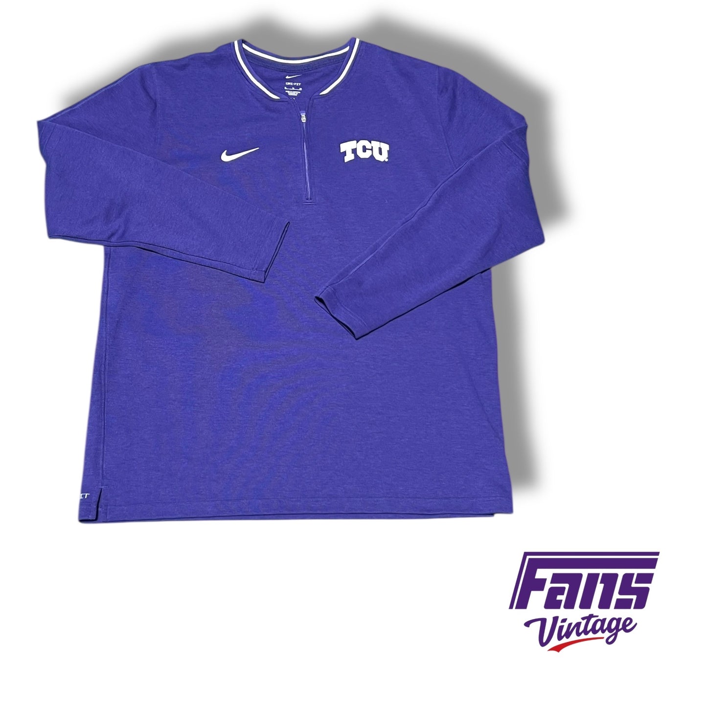 TCU Nike Team Issue Coach's Sideline Purple Quarter‑Zip Pullover