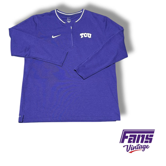 TCU Nike Team Issue Coach's Sideline Purple Quarter‑Zip Pullover