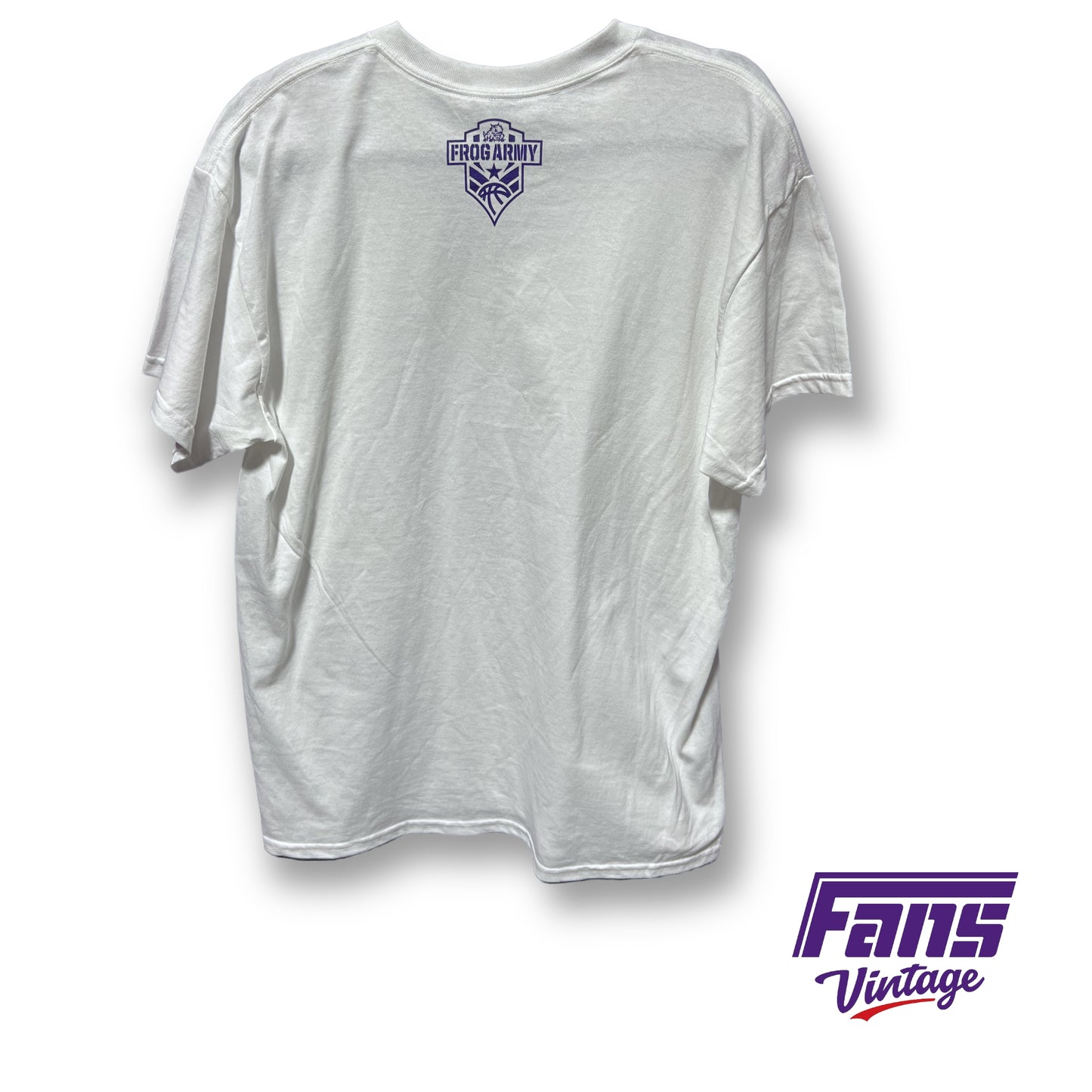 2023 TCU Basketball Frog Army “Defend Fort Dixon” tee with throwback Frogs logo