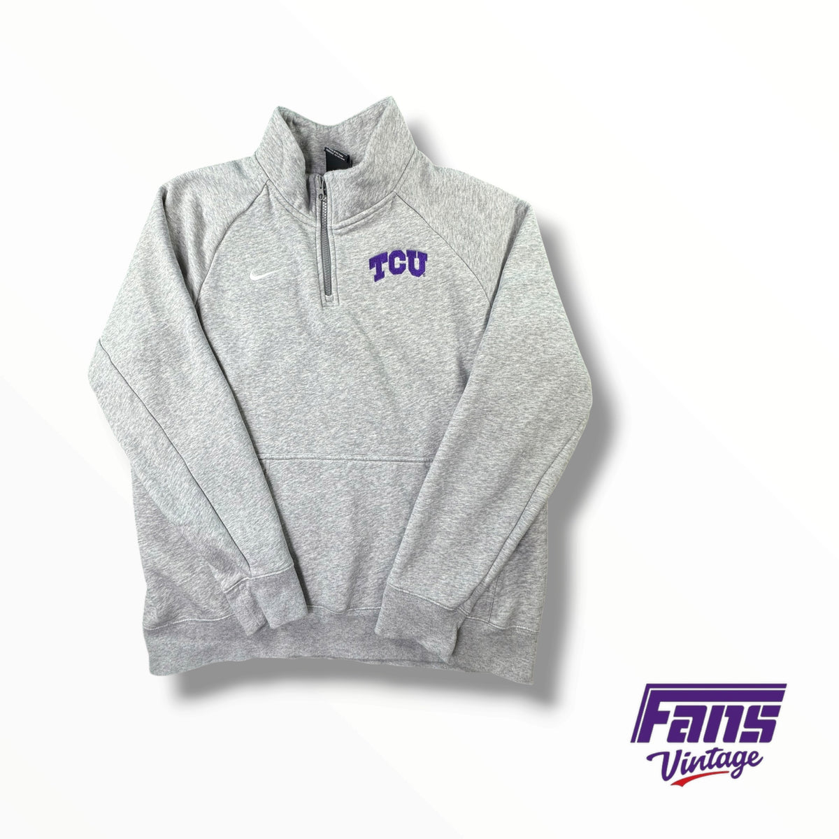TCU Team Issued Nike Embroidered Quarter Zip Sweater