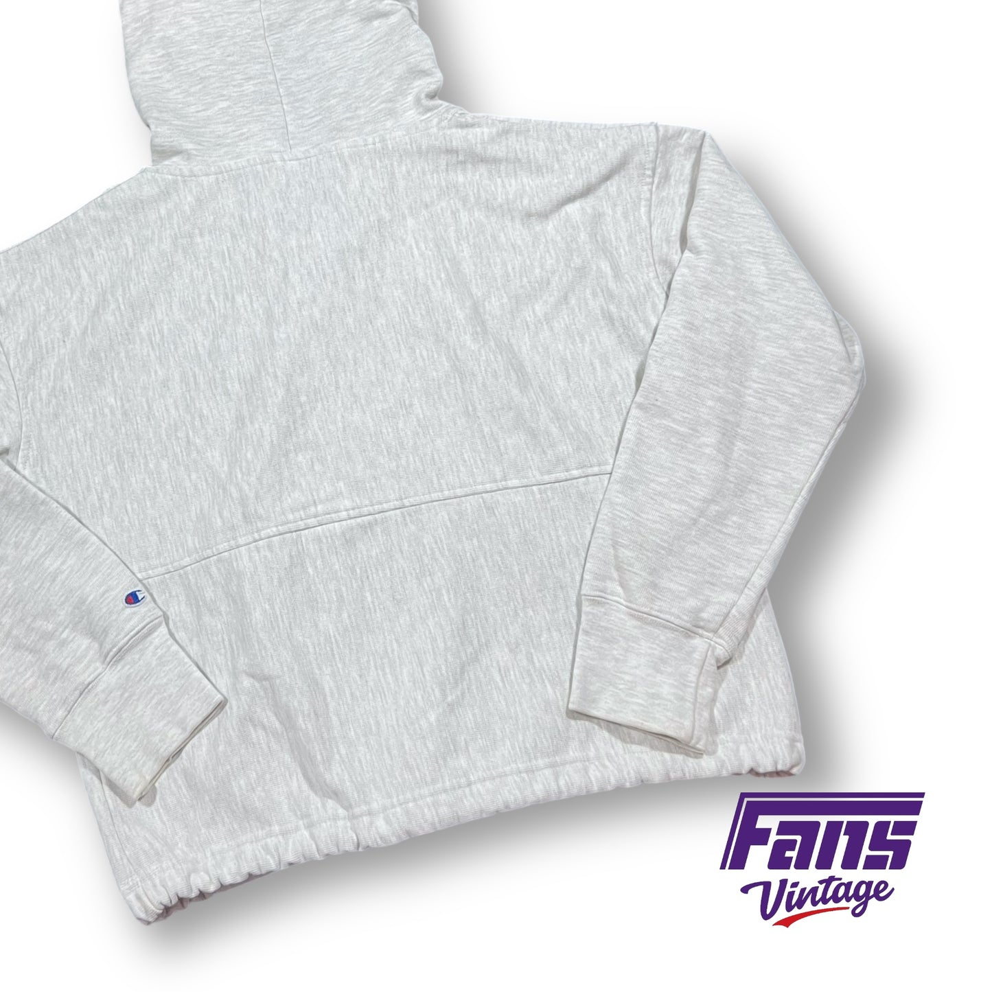 Cute! Cropped Vintage Throwback TCU Reverse Weave Hoodie Sweater with drawstring waist - ultra soft!