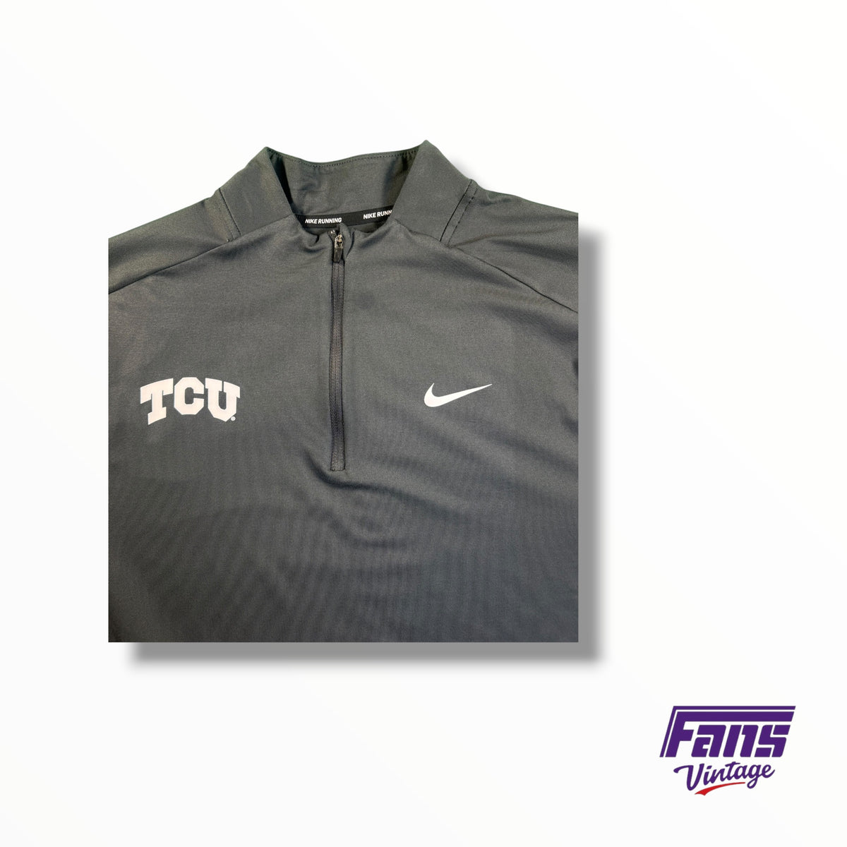 TCU Team Issued Nike Running Gray Quarter Zip Pullover