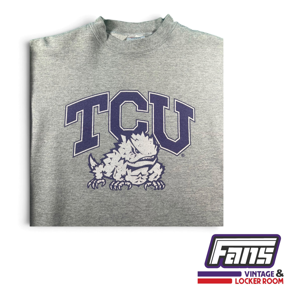 Vintage TCU Y2K Horned Frog Gray Crewneck Sweatshirt