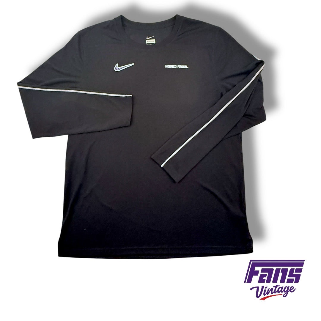 TCU Football Player Issued Nike Premium Woven UV rated Training Long Sleeve Shirt