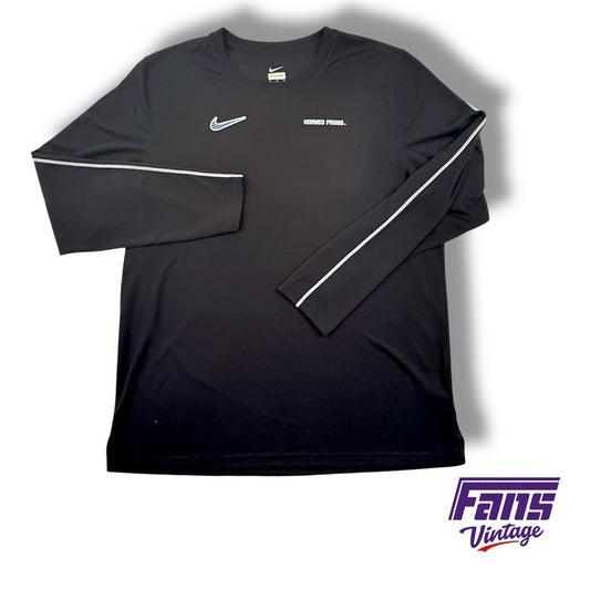 TCU Football Player Issued Nike Premium Woven UV rated Training Long Sleeve Shirt