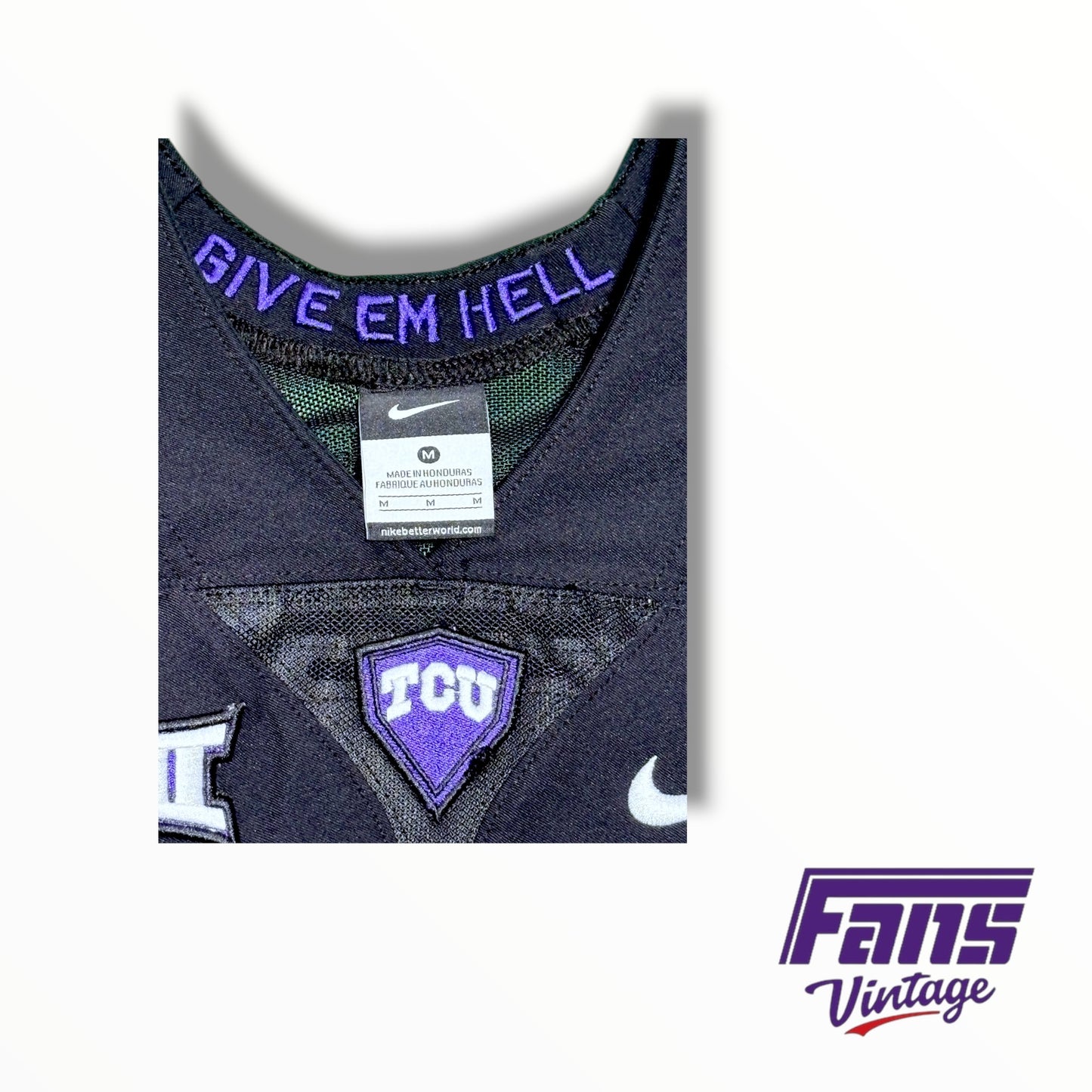 TCU Nike Football Game Worn Blackout Jersey #10