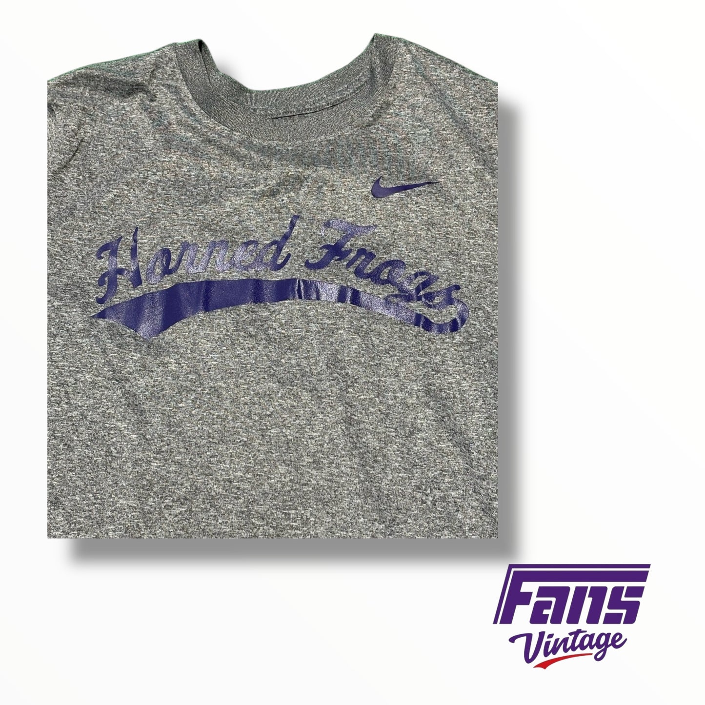 TCU Nike Horned Frogs Team Issued Baseball Retro Script Drifit T-Shirt