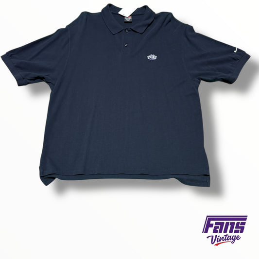 Vintage TCU Nike Team Issued Basketball Blackout Polo with embroidered logo