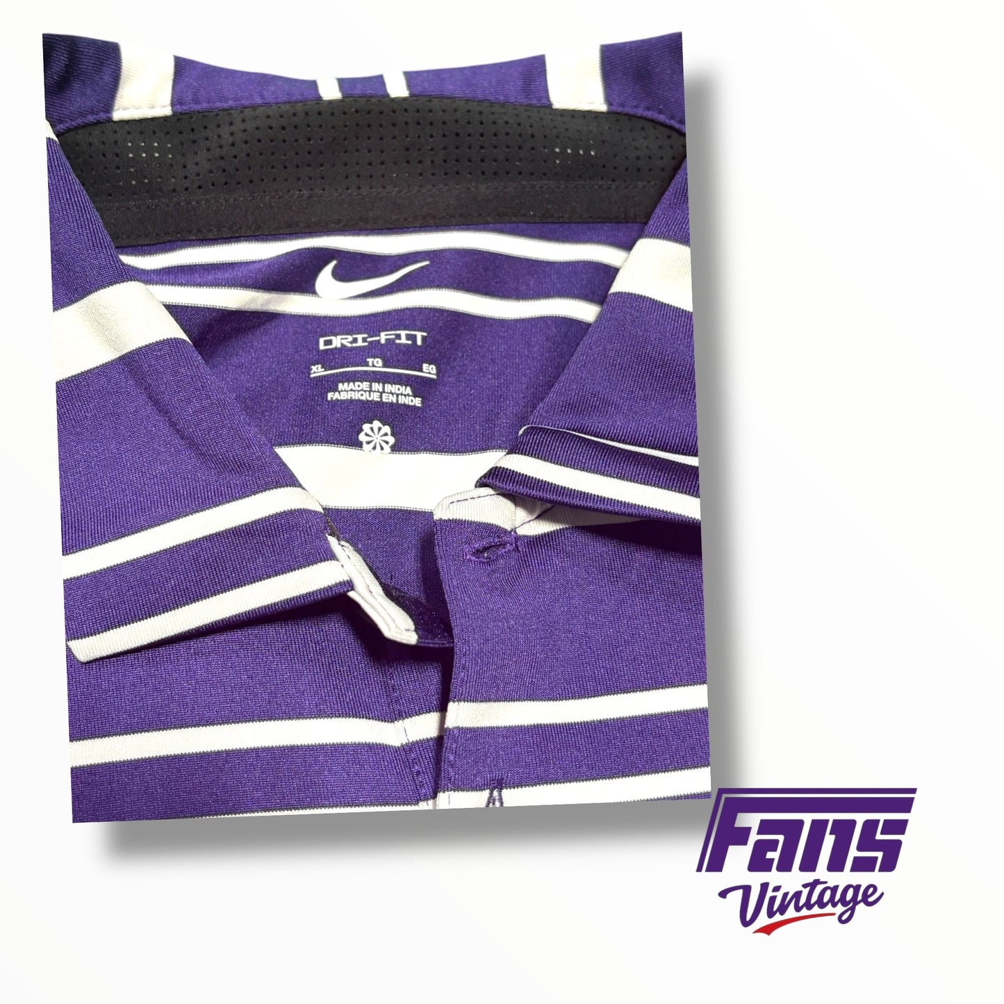 TCU Basketball Nike Coach Custom ‘Frogs’ Script Striped Sideline Polo